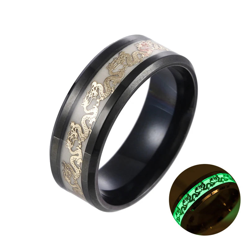 Bague lumineuse motif dragon