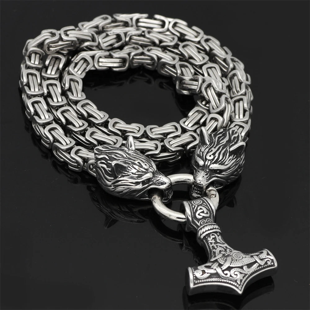 Collier "double têtes de loups"
