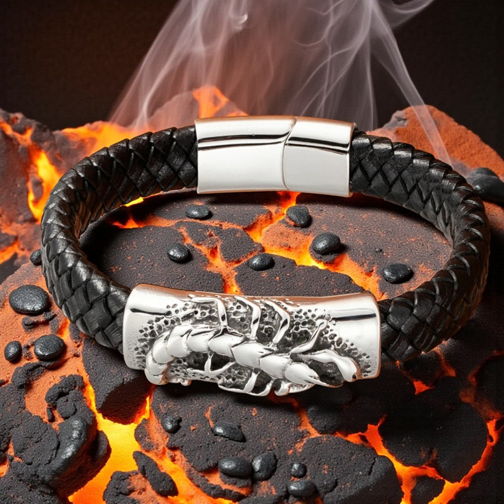 Bracelet scorpion en cuir
