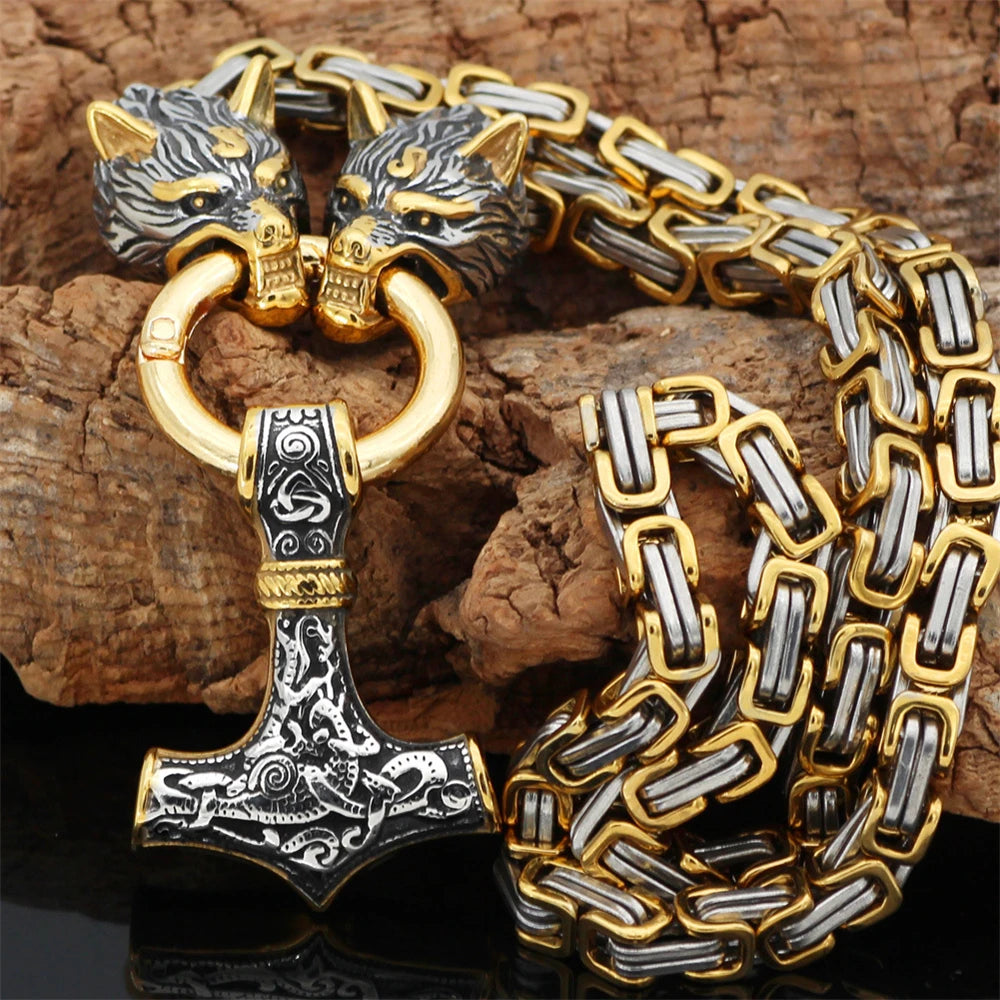 Collier "double têtes de loups"