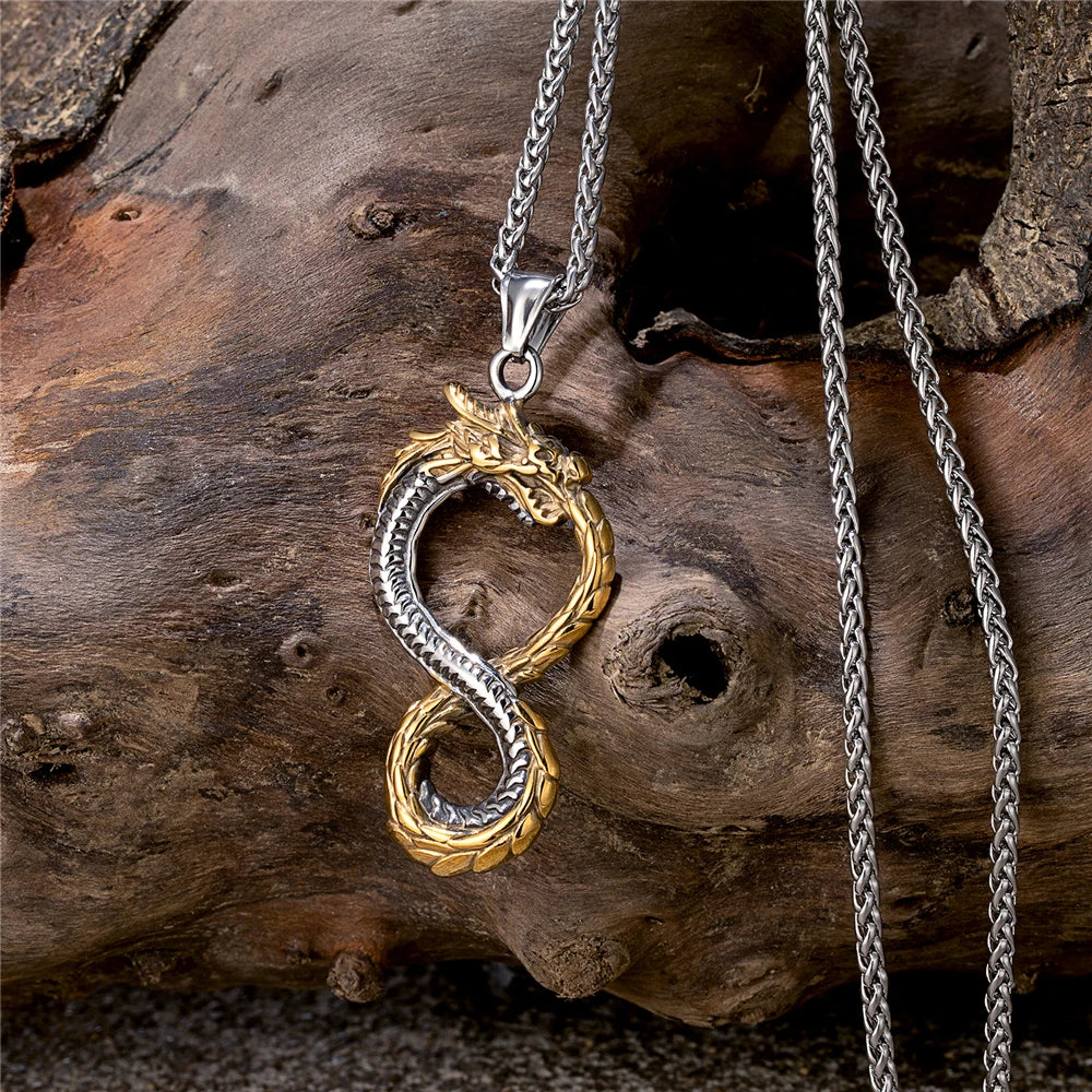 Collier "dragon ouroboros"