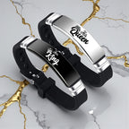 Bracelet couple (par paire) "son roi" et "sa renne"