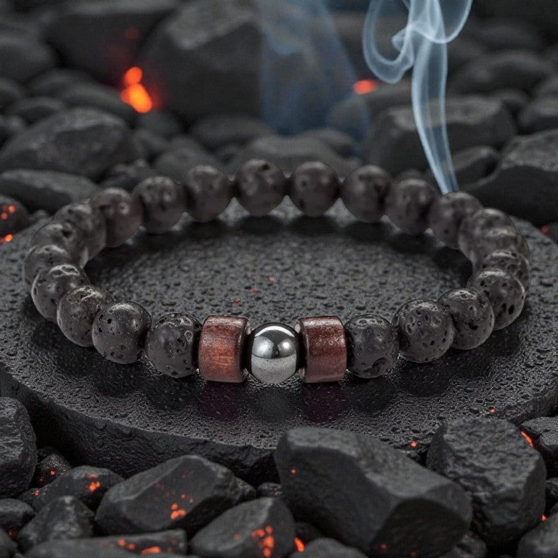 Bracelet en pierres volcaniques
