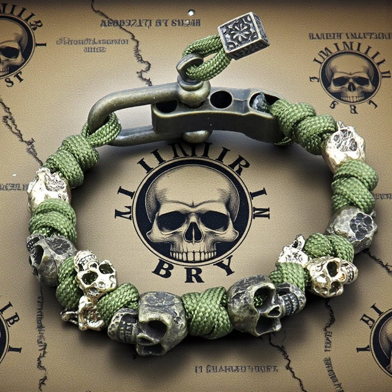 Bracelet crâne de pirate vintage