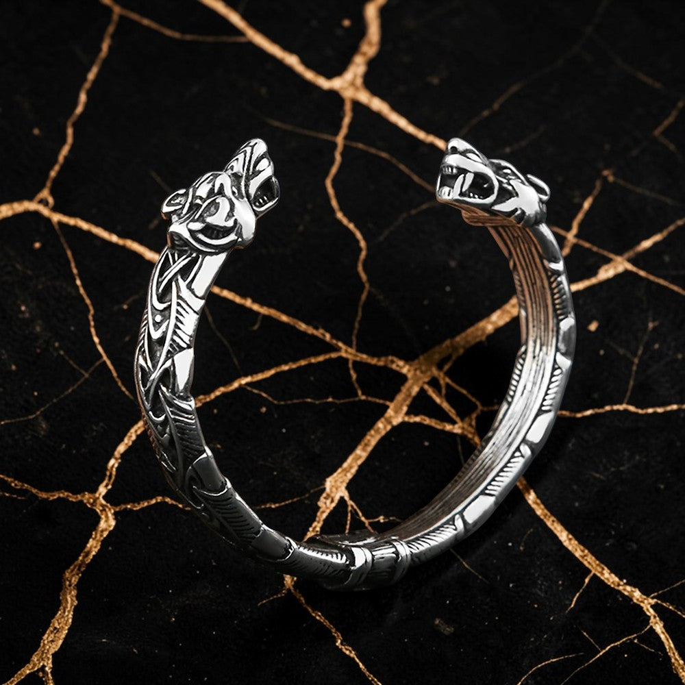 Manchette double têtes de tigre