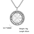 Collier runes et boussole nordique