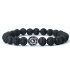 Bracelet compas viking et pierres volcaniques