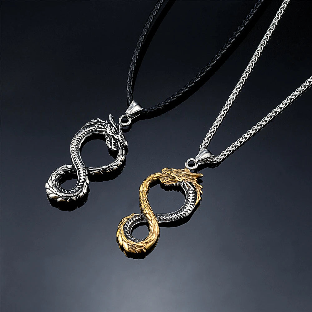 Collier "dragon ouroboros"