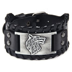 Bracelet loup nordique en cuir