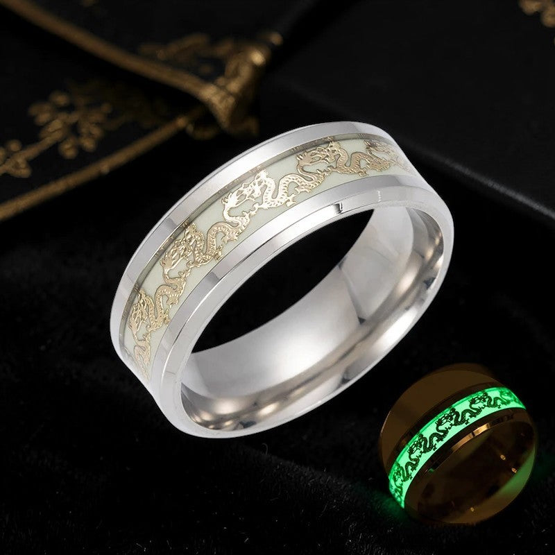 Bague lumineuse motif dragon