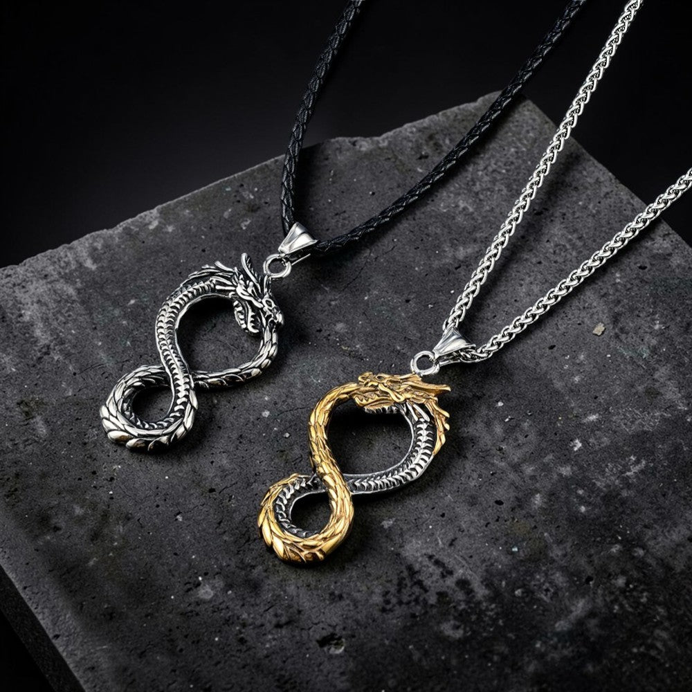 Collier "dragon ouroboros"