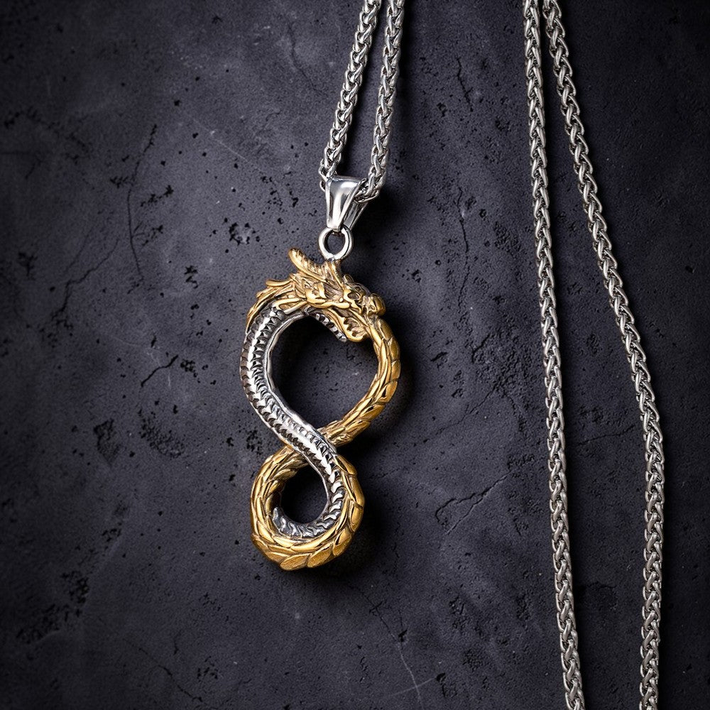 Collier "dragon ouroboros"
