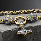 Collier "double têtes de loups"