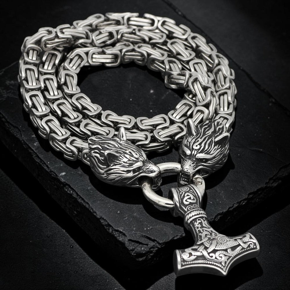 Collier "double têtes de loups"