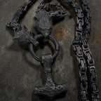 Collier "double têtes de loups"
